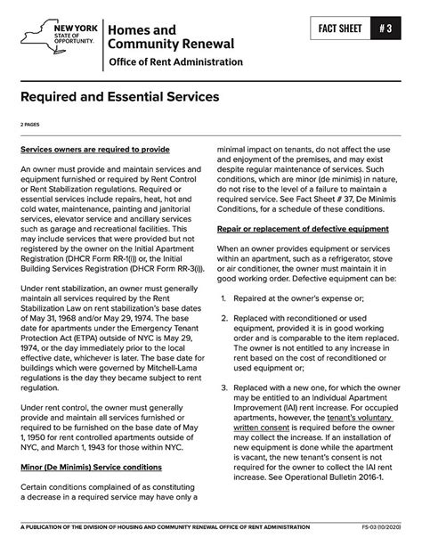 dhcr fact sheet succession rights